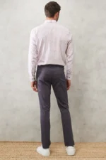 شلوار چینی مردانه فیت تنگ با پنج جیب و طراحی کشی رنگ خاکستری تیره - 7392