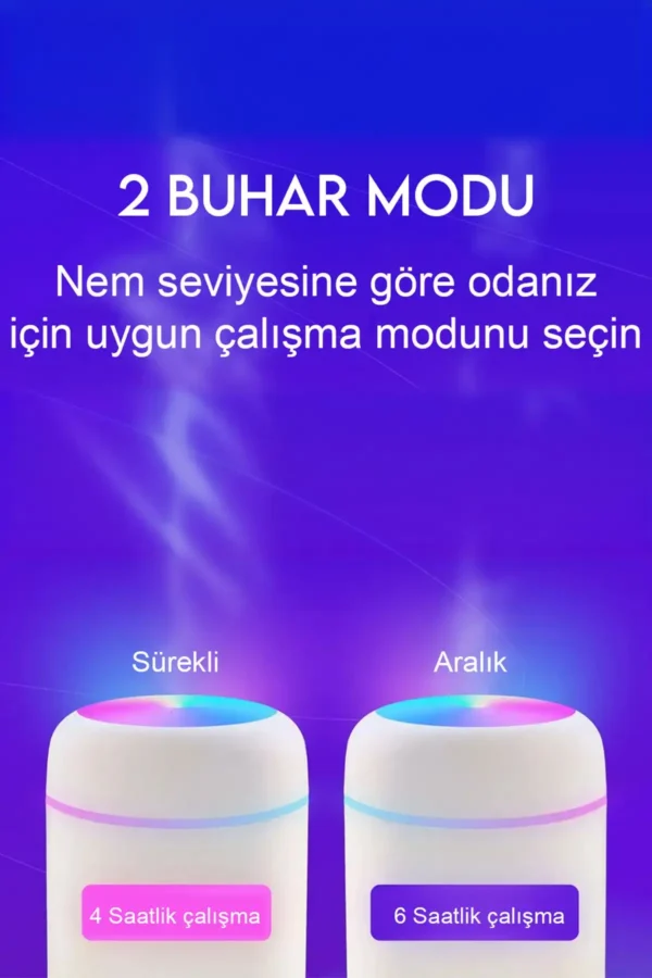 رطوبت‌ساز H2O 300 میلی‌لیتر اولتراسونیک و بخار ساز و دیفیوزر عطر - 7447