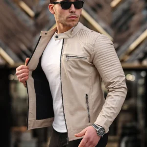 کاپشن چرمی مردانه کاپشن زمستانی جکت چرمی - 7269