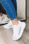 کفش ورزشی روزمره زنانه ناستایل با کفی بالا و رنگ سفید - 7494