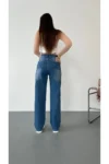 شلوار جین زنانه با کمر بلند و فیت صاف، با قابلیت کشسانی - 7433