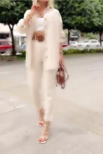 شلوار کمر دار کتان خام زنانه - 7419