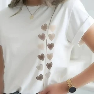 تیشرت طراحی شده چاپی با طرح راه قلب، یونیسکس - 7041