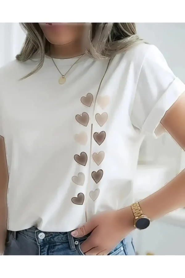تی‌شرت طراحی شده چاپی با طرح راه قلب، یونیسکس - 7041