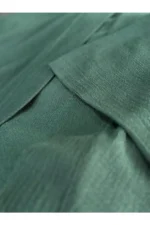 کیمونو زنانه سبز با طراحی موجدار - ست بالا و پایین - 7162