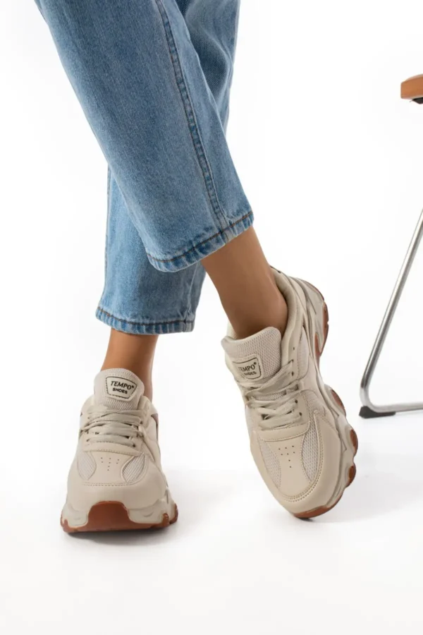 نیم بوت زنانه اورتopedیک به رنگ بژ-قهوه‌ای - 7074