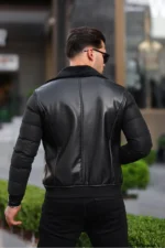 کاپشن زمستانی مردانه با آستر پشمی، ضدآب و مقاوم در برابر سرما، کلاهی پفی - 7267