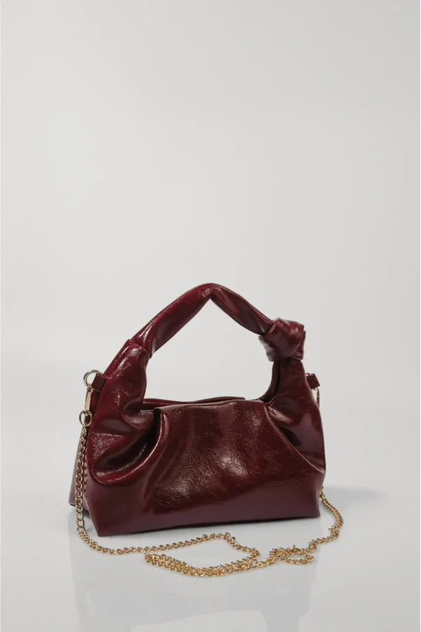 کیف دستی و دوشی زنانه bordo کوچک با زنجیر - 7183