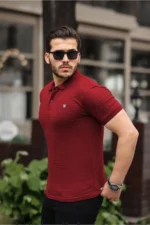 تیشرت یقه‌دار سفید مردانه با برش اسلیم فیت و جنس ۱۰۰% پنبه‌ای - 7120