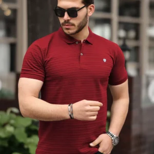 تیشرت یقه‌دار سفید مردانه با برش اسلیم فیت و جنس ۱۰۰% پنبه‌ای - 7120