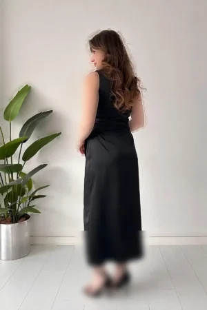 پیراهن ساده مشکی - 8134