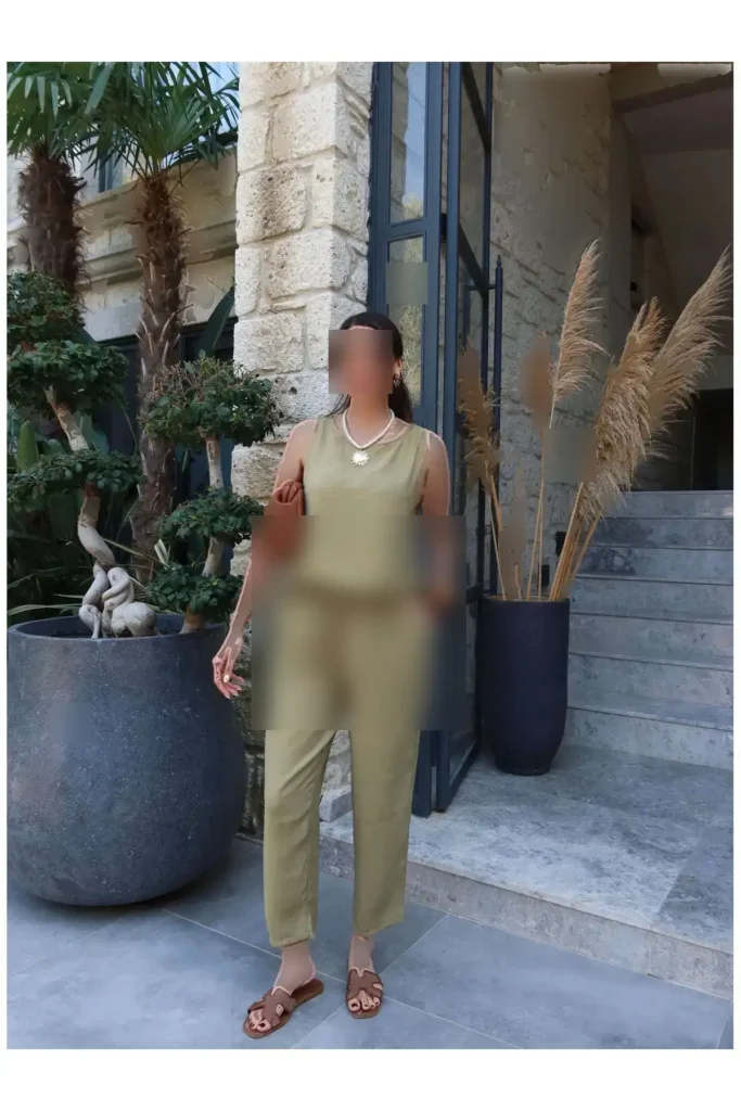ست بلوز راحت بدون آستین - 8195