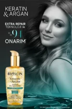 شامپوی ترمیم کننده کراتین و آرگان 300 میلی لیتر + روغن موی کراتین و آرگان + نرم کننده مو - 7706