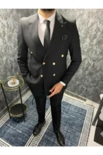 کت و شلوار مردانه کراواتی مشکی سایز ۴۸ - 7571