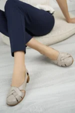 کفش روزمره زنانه چرم اصل مدل DD3010 - 8302