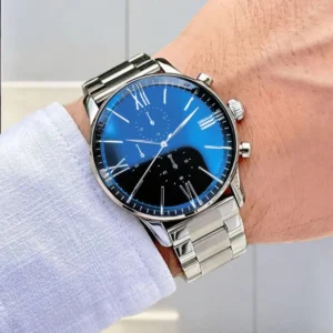 ساعت مچی با بند فلزی در جعبه مخصوص - 7629