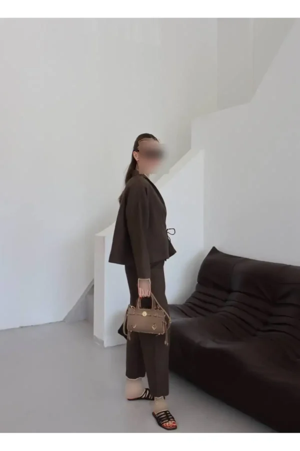 ست بلوز گره‌دار زنانه و شلوار گشاد - 8206