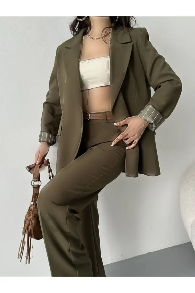 ست بارانی و شلوار گشاد - 8221