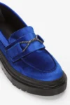 کفش loafer زنانه آبی جیر با سنگ‌های تزئینی در جلو - 7620