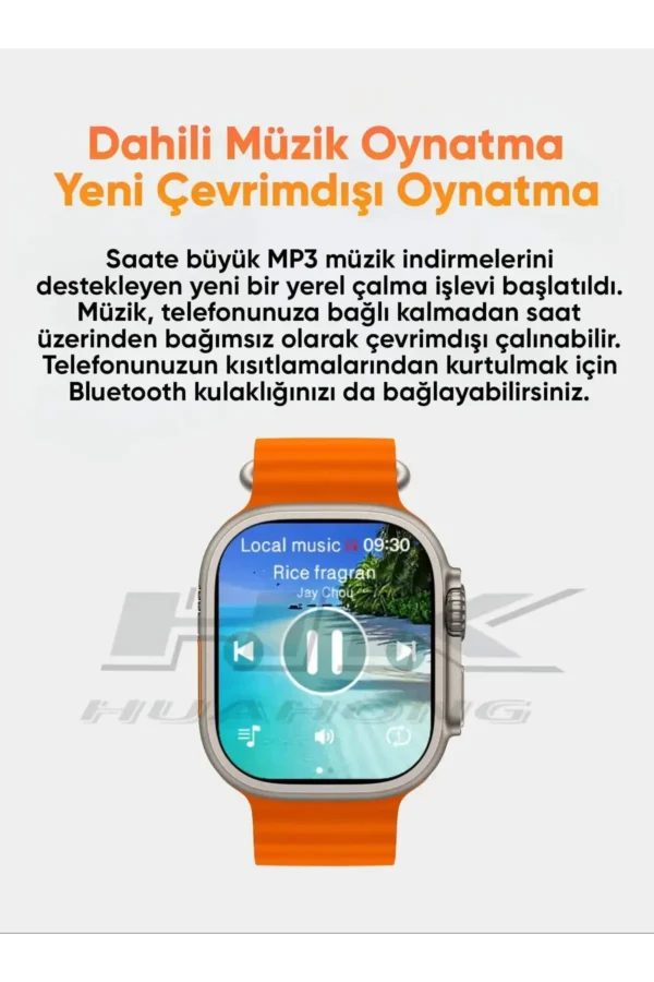 HK 10 Ultra ساعت هوشمند 49 میلی‌متری، ساعت مچی سری 9 Ultra 2 با صفحه AMOLED، مناسب برای آقایان و خانم‌ها، با دو بند. - 7649