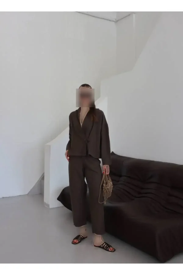 ست بلوز گره‌دار زنانه و شلوار گشاد - 8206