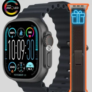 HK 10 Ultra ساعت هوشمند 49 میلیمتری، ساعت مچی سری 9 Ultra 2 با صفحه AMOLED، مناسب برای آقایان و خانمها، با دو بند. - 7649