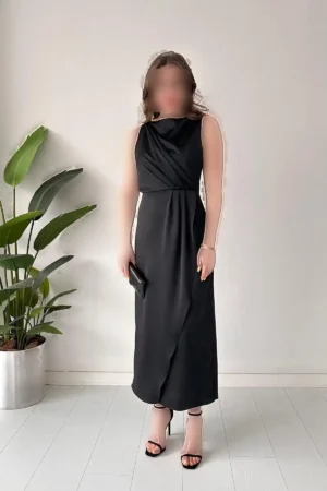 پیراهن ساده مشکی - 8134