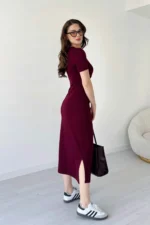 پیراهن بلند مدالی با گره جانبی. - 8127