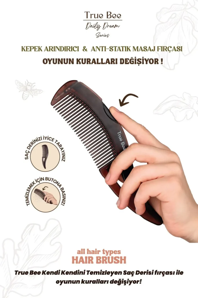 برس ماساژ ضد استاتیک و برداشتن تصویر | ویژگی تمیزکنندگی خودکار - 8093