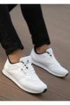 کفش ورزشی راحت مردانه با بند، سفید، روزمره، با طراحی ارگونومیک و زیره نرم - 8273