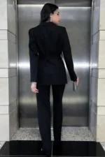 ست شلوار و blazer چسبیده با شلوار گشاد - 7525
