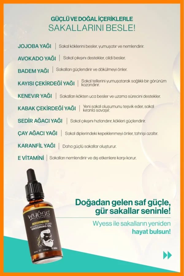روغن تقویت‌کننده ریش و سبیل برای ریش‌های نازک و کچی | مراقبت حجم‌دهنده و شاداب‌کننده - 7672