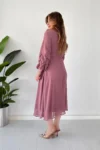 دستdress شيفون ميدي با رنگ پودری - 7754