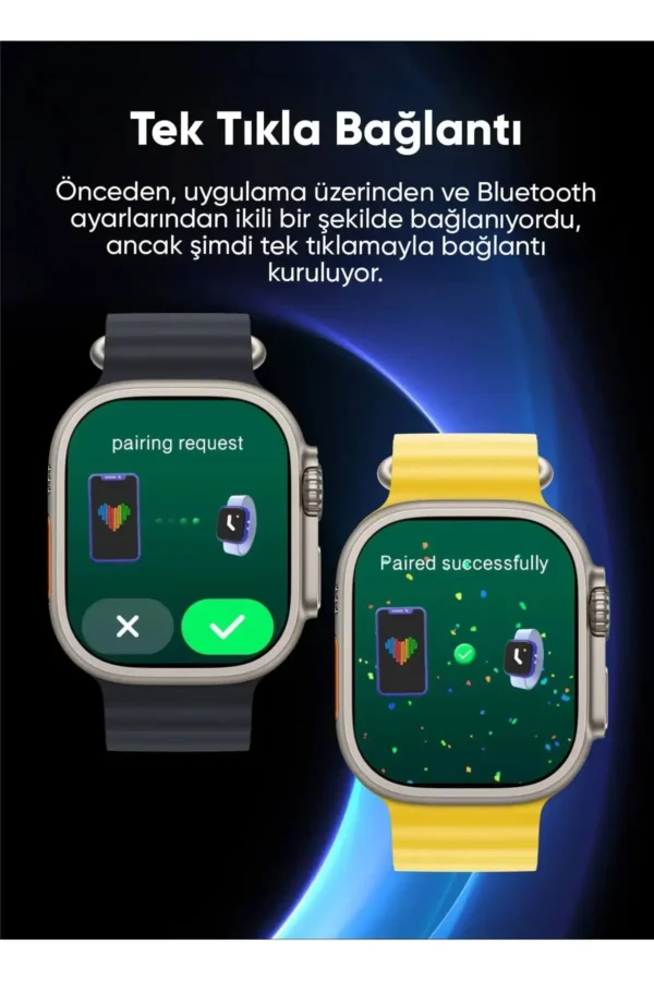 HK 10 Ultra ساعت هوشمند 49 میلی‌متری، ساعت مچی سری 9 Ultra 2 با صفحه AMOLED، مناسب برای آقایان و خانم‌ها، با دو بند. - 7649