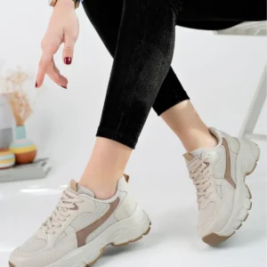 کفش ورزشی زنانه بژ ویزون - 7591