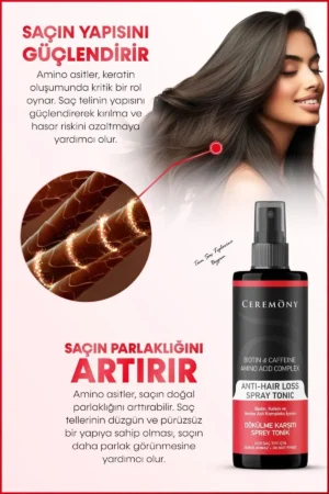 تونیک اسپری مو ضد ریزش حاوی بیوتین، کافئین و ترکیب آمینویی 250 میلی لیتر - 7698