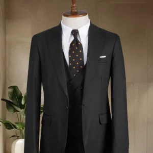 کت و شلوار مردانه ایتالیایی مدل slim fit مشکی - شامل کت، جلیقه و شلوار - 7563