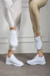کفش ورزشی نازک سفید تریکو زنانه و مردانه با ویژگی ارتوپدی - 8249
