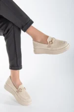 کفش تریکو orthopedic با کفی بلند و قفل فلزی - 8297