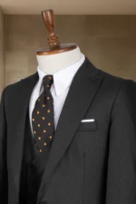 کت و شلوار مردانه ایتالیایی مدل slim fit مشکی - شامل کت، جلیقه و شلوار - 7563