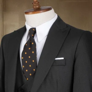 کت و شلوار مردانه ایتالیایی مدل slim fit مشکی - شامل کت، جلیقه و شلوار - 7563