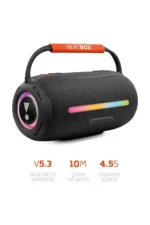 بیت باکس سیاه با نور LED مقاوم، بمب صوتی، با قابلیت USB، SD، AUX، رادیو FM و بلوتوث - 9279