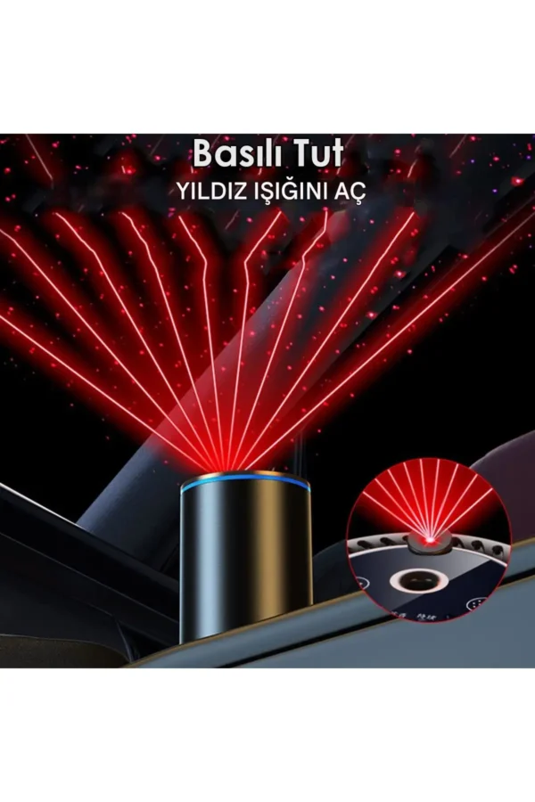 دستگاه بخار مرطوب‌کننده هوا ۴۰ میلی‌لیتر با عطر ستاره‌ای و دستگاه مرطوب‌کننده خودرو با ۴ LED رنگی مدل CV3MAX - 8422