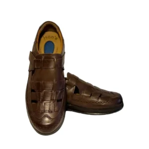 صندل مردانه از چرم طبیعی با کفی ژله‌ای و اورتز (HSA015) - 9714