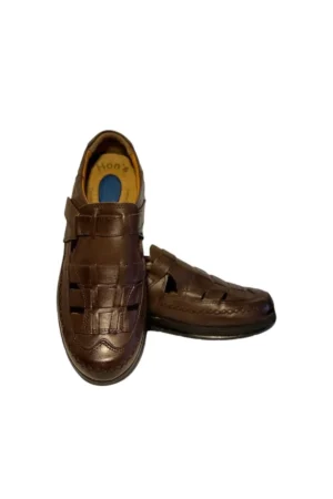 صندل مردانه از چرم طبیعی با کفی ژله‌ای و اورتز (HSA015) - 9714