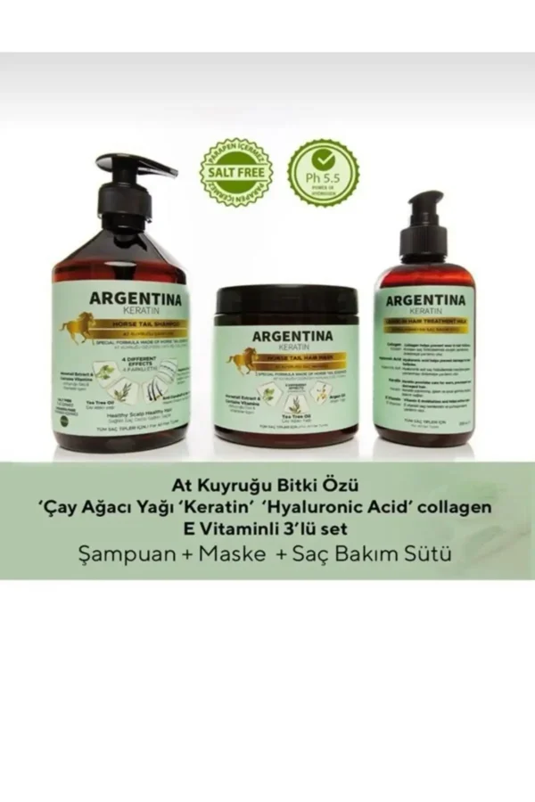 ست مراقبت از مو با کراتین و روغن آرگان آرژانتینی سه عددی - 8946