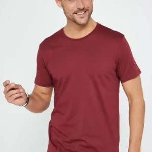 پک سه‌تایی تیشرت مشکی-سفید-بوردو رنگ با برش slim fit و یقه گرد از 0 پنبه - 8565