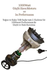 سشوار مخصوص موهای فر Hrs-530 و ویگو موج‌دارکننده 1000 وات - سیاه - 9230