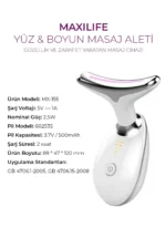دستگاه ماساژ گردن و صورت – با نور LED، جریان میکرو EMS، گرمکن و ویبره - 8410