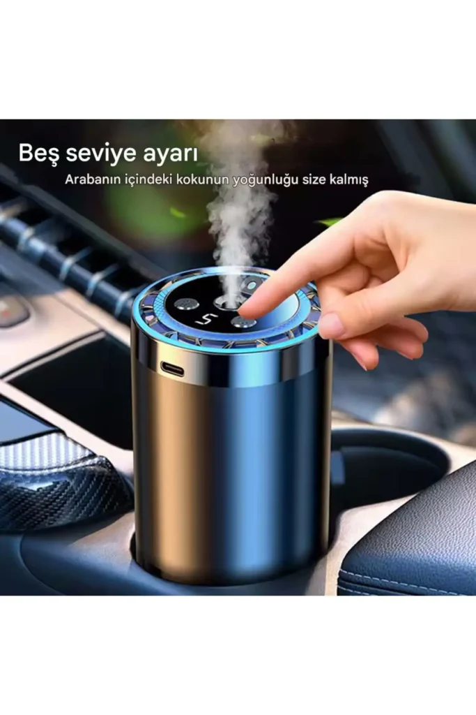 دستگاه بخار مرطوب‌کننده هوا ۴۰ میلی‌لیتر با عطر ستاره‌ای و دستگاه مرطوب‌کننده خودرو با ۴ LED رنگی مدل CV3MAX - 8422